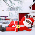 10FT Inflatable Santa, Christmas Inflatables Outdoor Yard Decor with Lights / Giant Christmas Blow Ups Lying