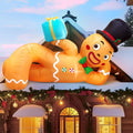 CORALMEE 10 FT Christmas Inflatables Gingerbread Man, Christmas Blow Up Yard Decorations with Built-in LEDs,