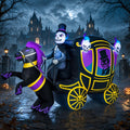 fotako 10FT Long Halloween Inflatable Decorations Outdoor Skeleton Carriage & Horse with Bright Built-in
